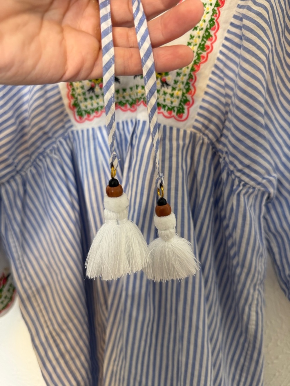 Tory Burch EMBROIDERED BEACH TUNIC IN BLUE - Picture 12 of 12